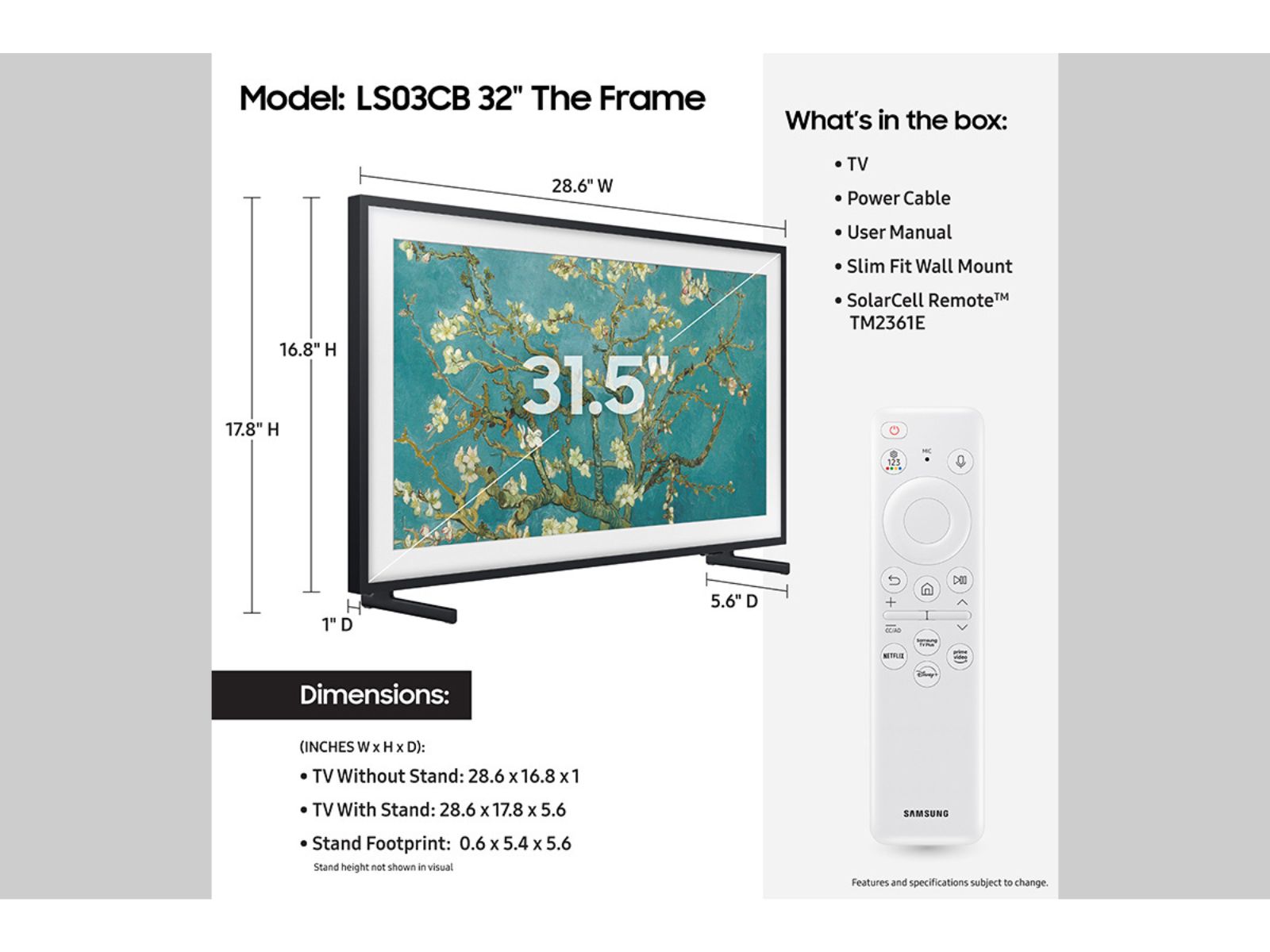 SAMSUNG Smart TV Class QLED 4K LS03B Series The Frame Quantum HDR de 85  pulgadas con Alexa incorporado (QN85LS03BAFXZA, modelo 2022) (renovado)