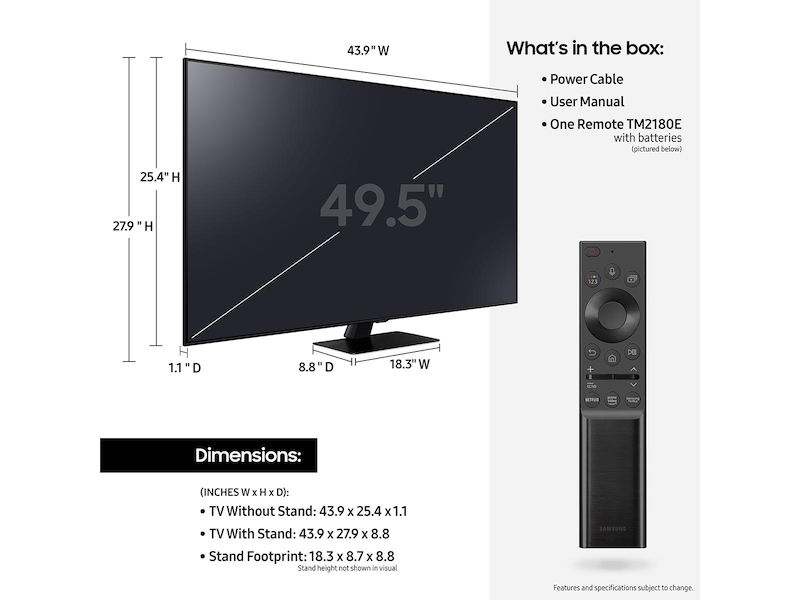 50” Q8DA QLED 4K Smart TV (2021) TVs - QN50Q8DAAFXZA