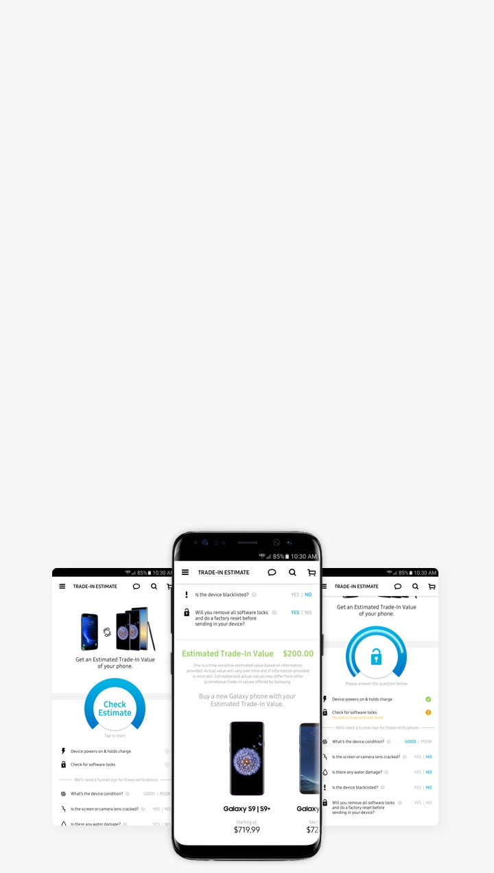 Check the estimated trade-in value of your smartphone