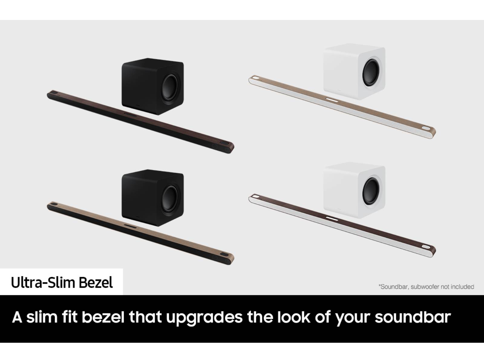 Ultra Slim Soundbar Customizable Bezel - Teak Television & Home
