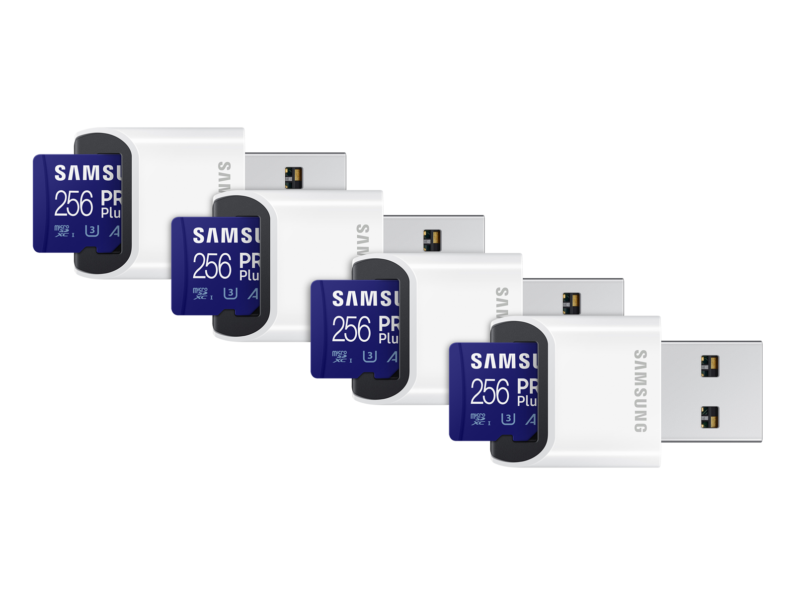 PRO Plus + Reader microSDXC 256GB - 4 Pack