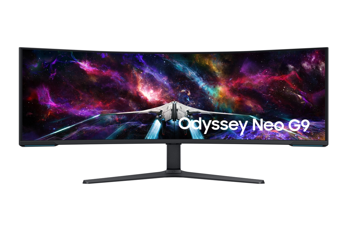 57” Odyssey Neo G9 G95NC with Q-series 11.1.4 ch. Wireless Dolby ATMOS Soundbar