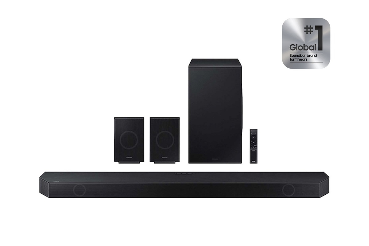 57” Odyssey Neo G9 G95NC with Q-series 11.1.4 ch. Wireless Dolby ATMOS Soundbar