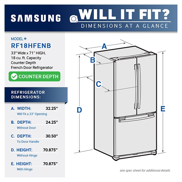 width of normal fridge