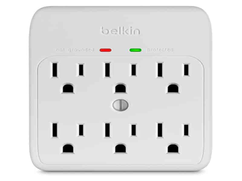 6-Outlet Wall Mount Surge Protector