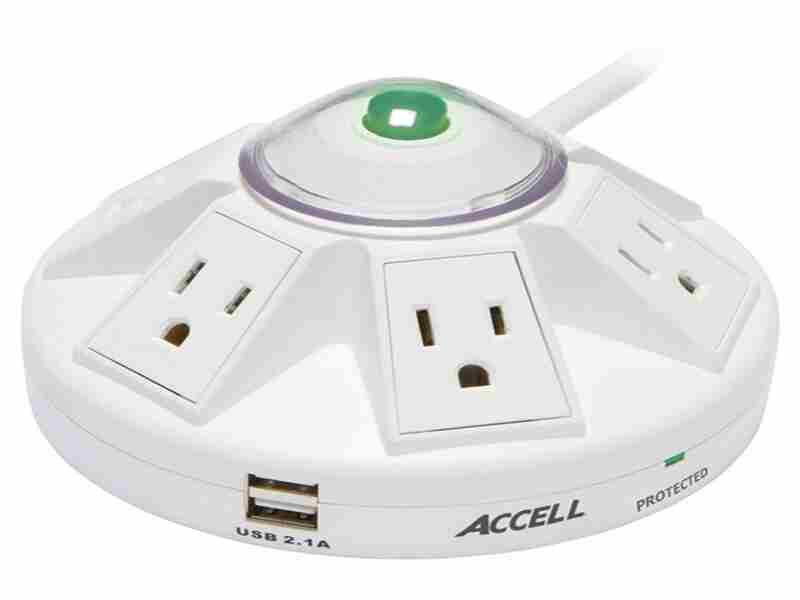 Accell Powramid® 6-Outlet Power Center and USB Charging Station