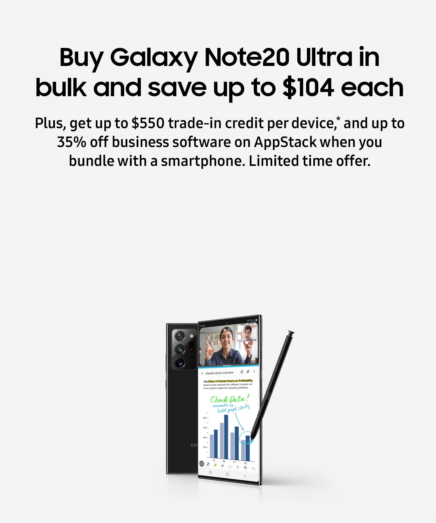 Buy Galaxy Note20 Ultra in bulk and save up to $104 each