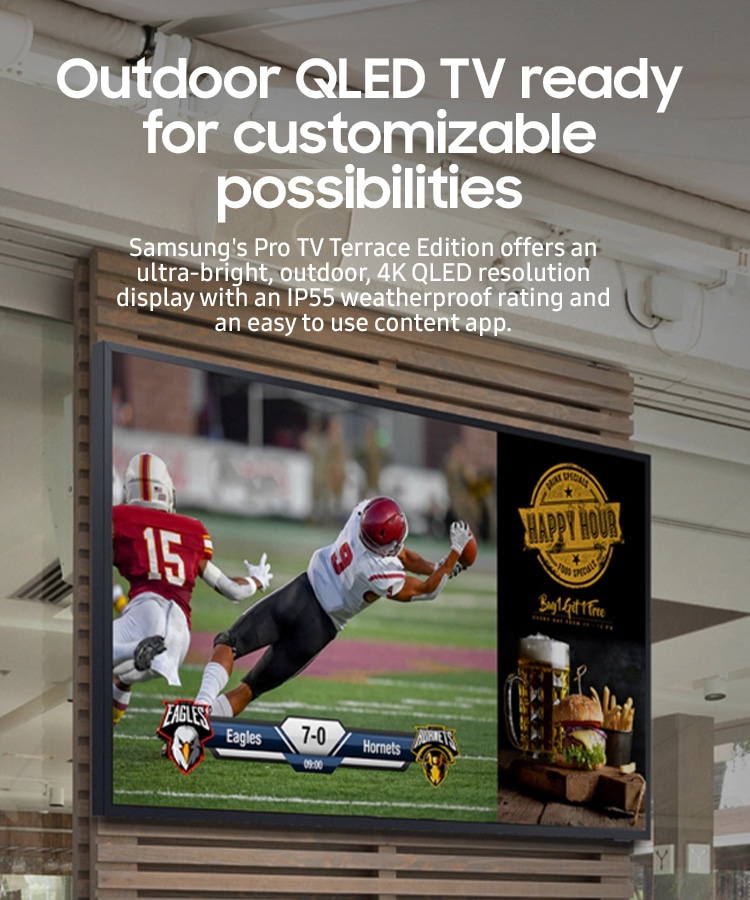 Outdoor QLED TV ready for customizable possibilities 