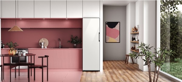 A pink kitchen