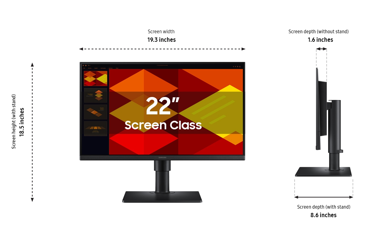 Thumbnail image of 22&quot; (S40GD) Borderless Business Monitor IPS Panel 100Hz HAS USB Hub EPEAT ENERGY STAR&reg; Certified