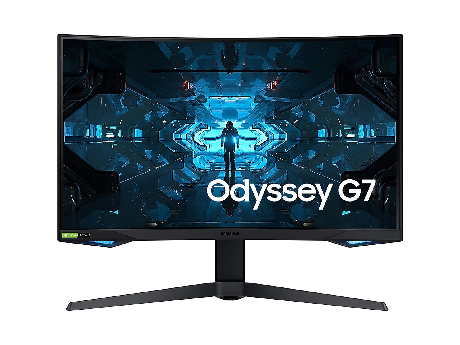 Samsung 27" Odyssey G7 WQHD 240Hz 1ms G-Sync Compatible HDR600 QLED Curved Gaming Monitor in black(LC27G75TQSNXZA)