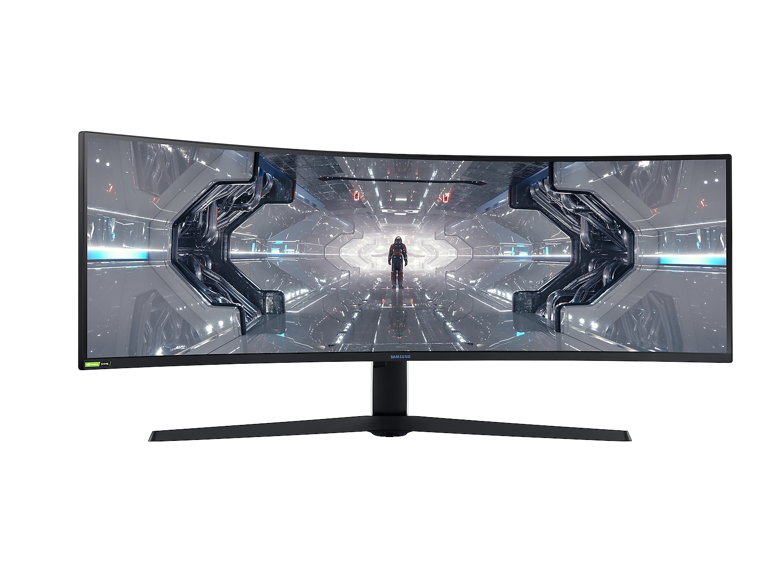 Samsung 49" Odyssey G9 DQHD 240Hz 1ms G-Sync Compatible HDR1000 QLED Curved Gaming Monitor in black(LC49G97TSSNXDC)