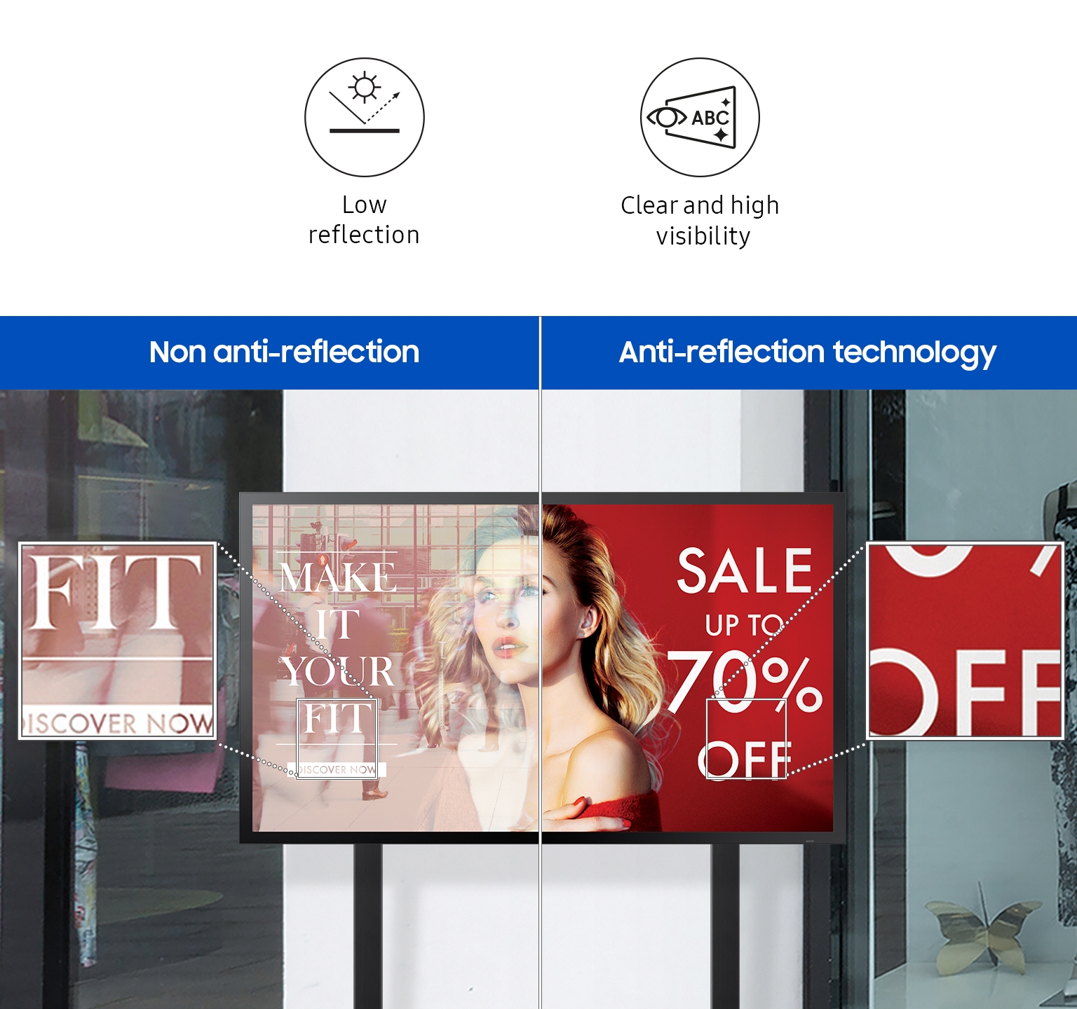 Outstanding visibility even in direct sunlight