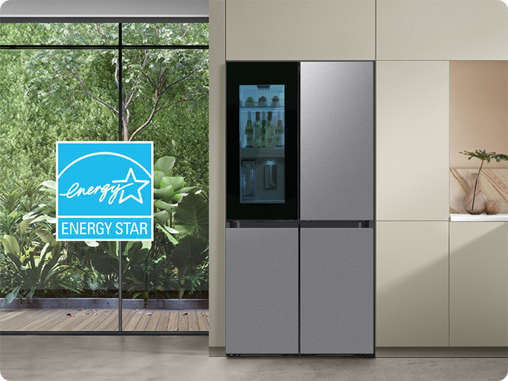 Bespoke 4 Door Flex Refrigerator 29 cu. ft. with Beverage Zone and Auto Open Door in Stainless Steel Samsung US