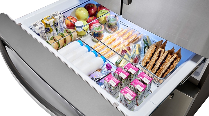 Stainless Steel 28 cu. ft. 4 Door French Door Fridge with FlexZone Drawer Samsung US
