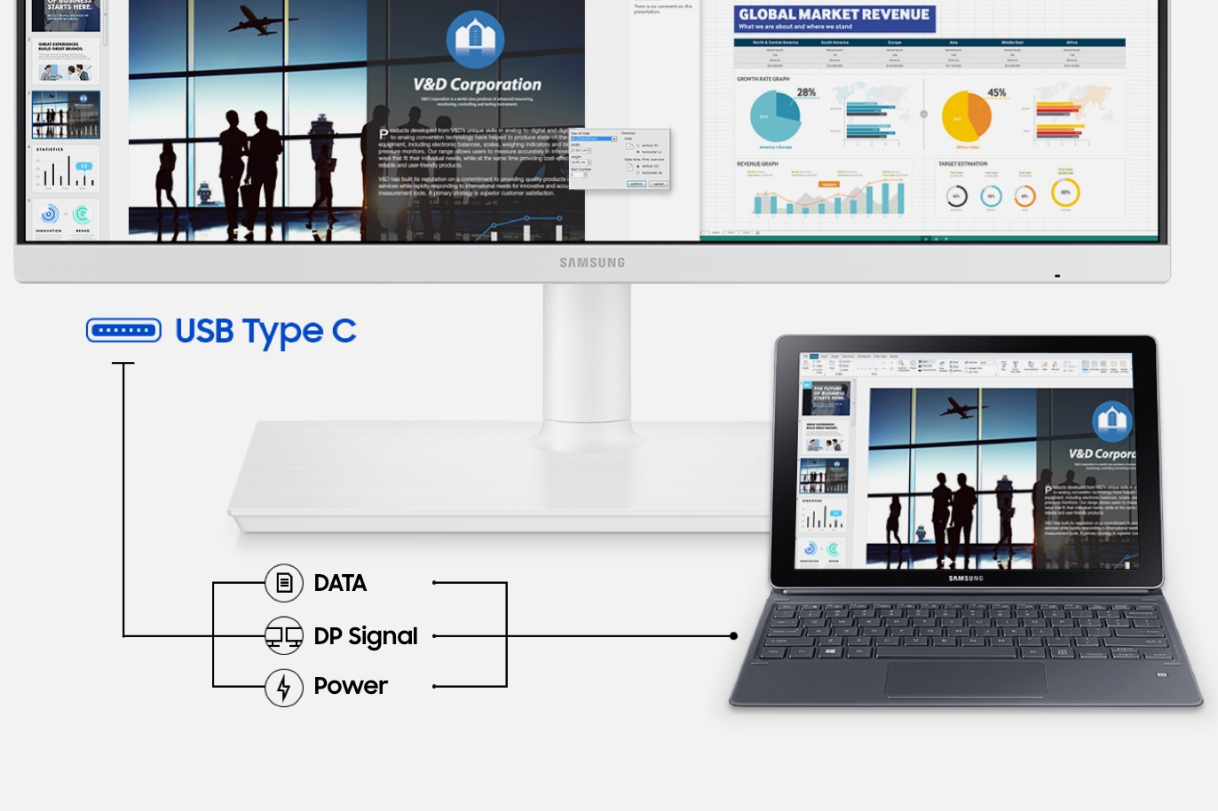 Connect with One USB-C Port Connect with One USB-C Port