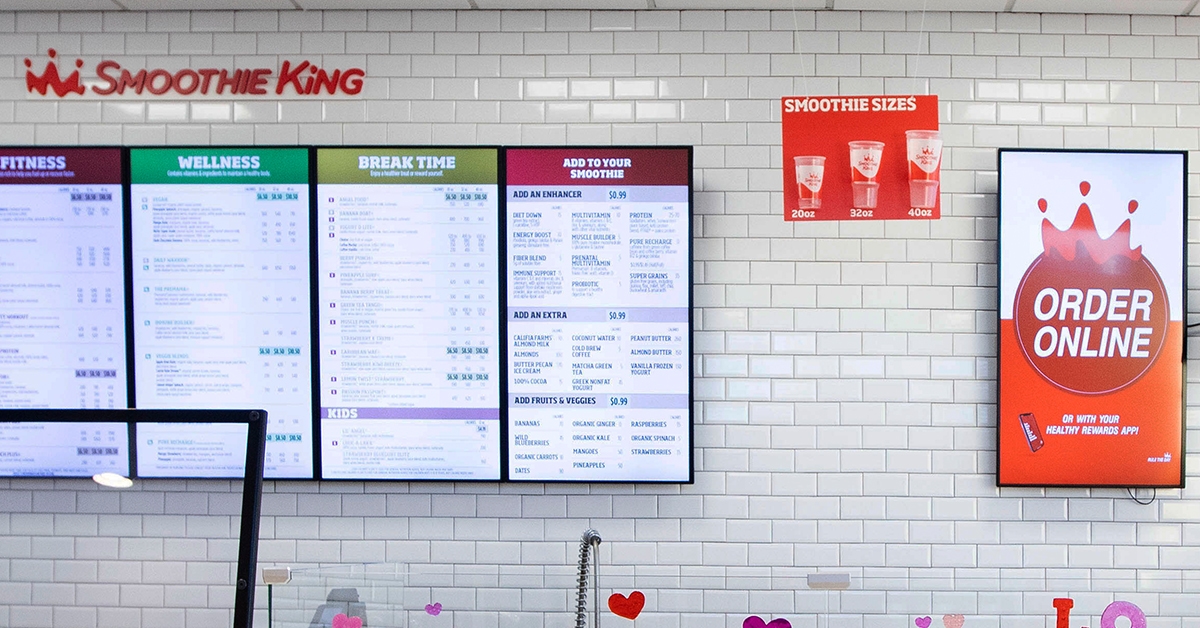 Smoothie King Transforms the Customer Experience with Digital Menu Boards |  Samsung Business