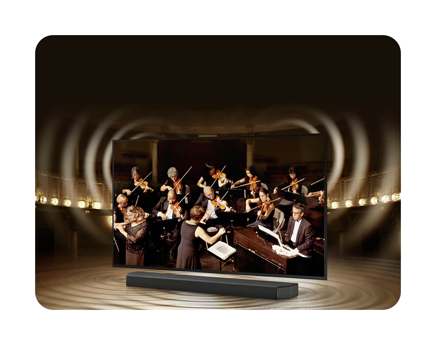 The richer sounds of synergy between TV and soundbar, Samsung Q-Symphony Lite