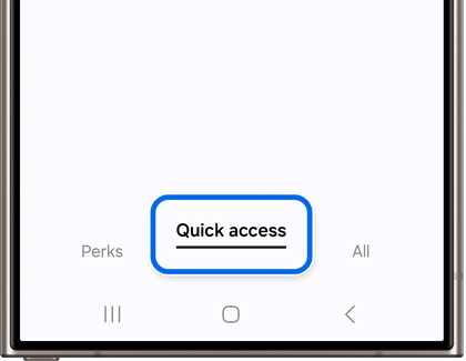 Quick access highlighted