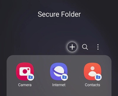 Add icon highlighted in the Secure Folder