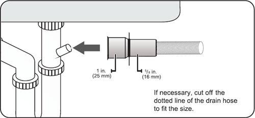 Cut the drain hose