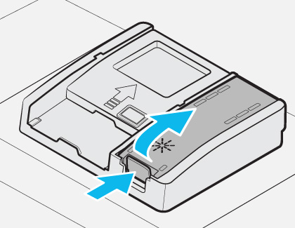 Rinse aid reservoir cap on a Samsung dishwasher