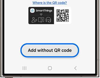 Option to add the Jet Bot Combo to the SmartThings app without a QR code