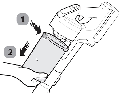 A hand releasing the JetStick Dustbin