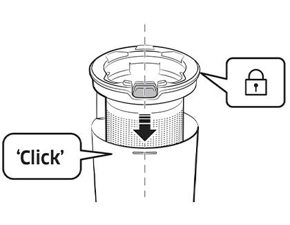 Person reassembling the dustbin cover