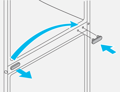 Middle-hinge screw cap removed from refrigerator middle hinge