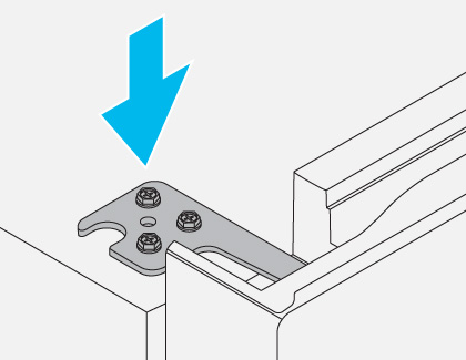 insert top hinge of Samsung refrigerator