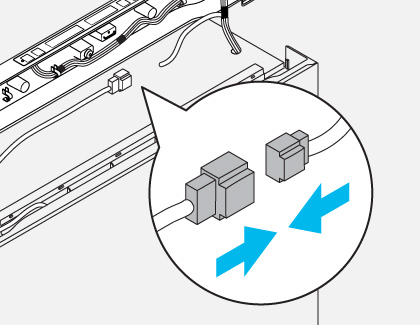 Wire connector reconneted on top cover