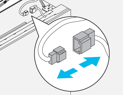 Decoupled wire connectors on refrigerator's top table