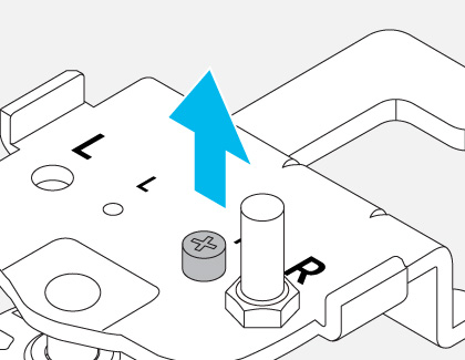 Hinge bolt removed from hinge