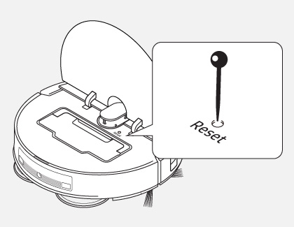 Reset button on a Samsung Bespoke Jet Bot Combo