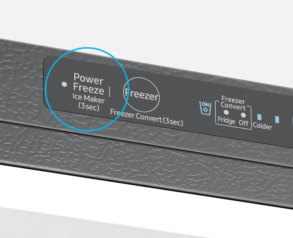 Power Freeze Ice Maker button highlighted