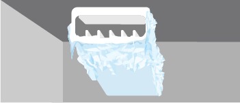 Ice maker frozen over