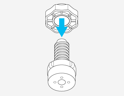 A diagram showing a washing machine leg with a leg ring pointing to it.