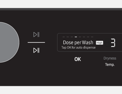 The control panel of a Samsung washing machine