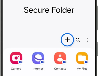 Add icon highlighted in Secure Folder