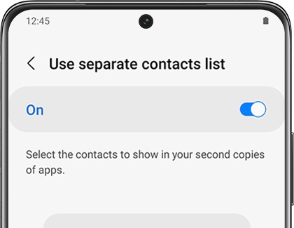 Use separate contacts list with the switch turned on