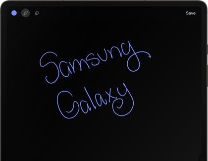 Screen off feature displayed on a Galaxy tablet