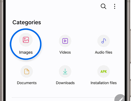 Images selected in the My Files app