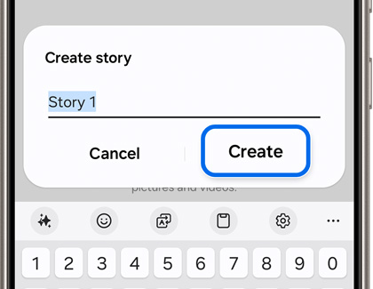 Create highlighted under Create story