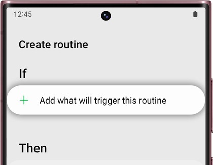 Plus sign highlighted under Create routine