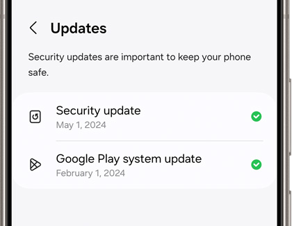 Security updates screen