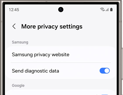 More privacy settings screen