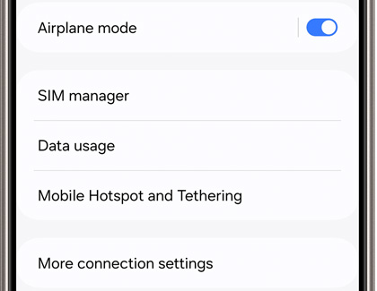 Connections settings screen