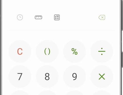 Calculator app open on a Galaxy phone