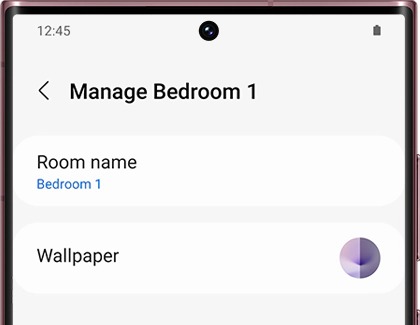 Manage room option listed in the SmartThings app